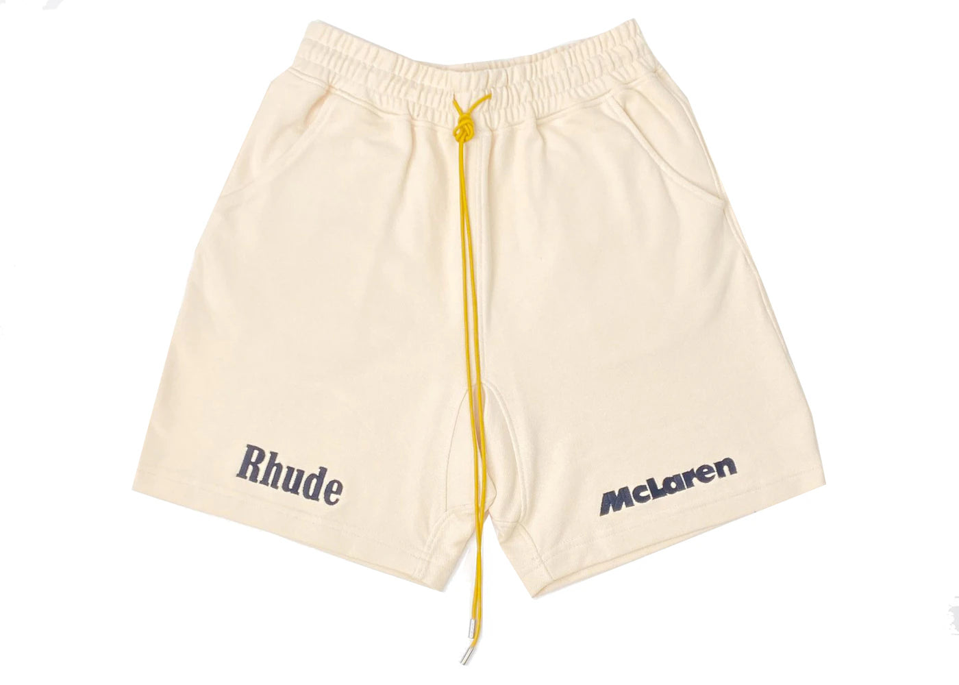 Rhude Pique Racer Shorts Cream