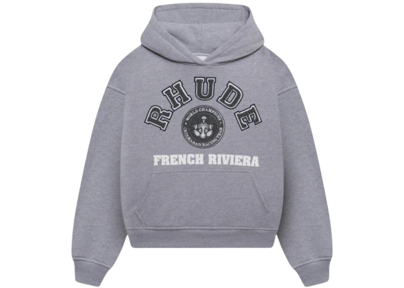 Rhude Riviera Patch Hoodie Heather Grey