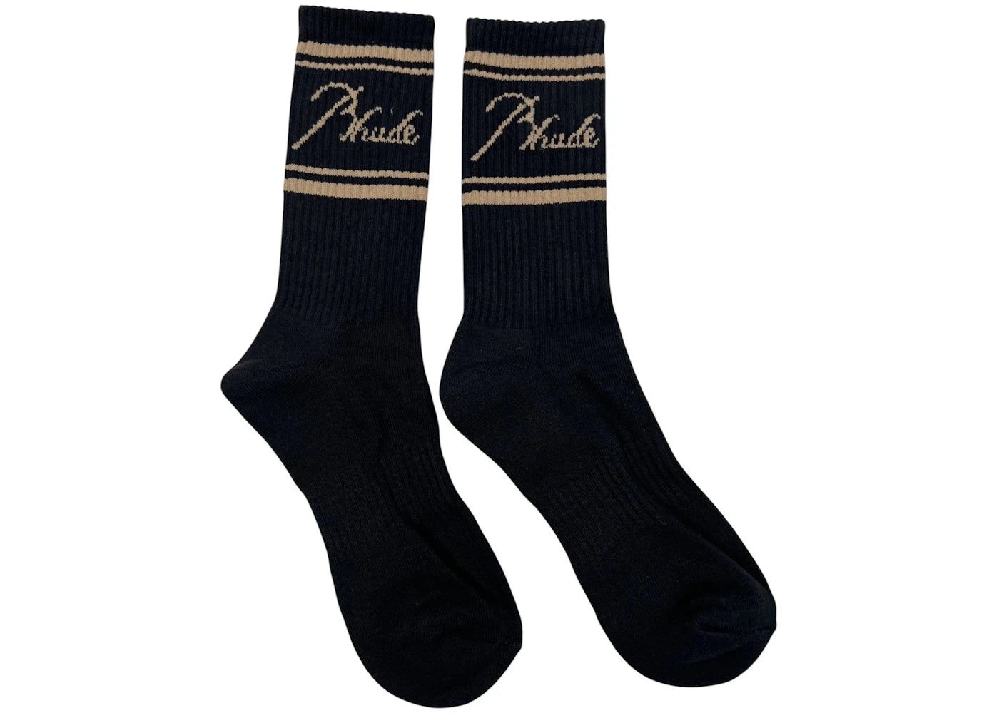 Rhude Script Logo Socks Black/Gold