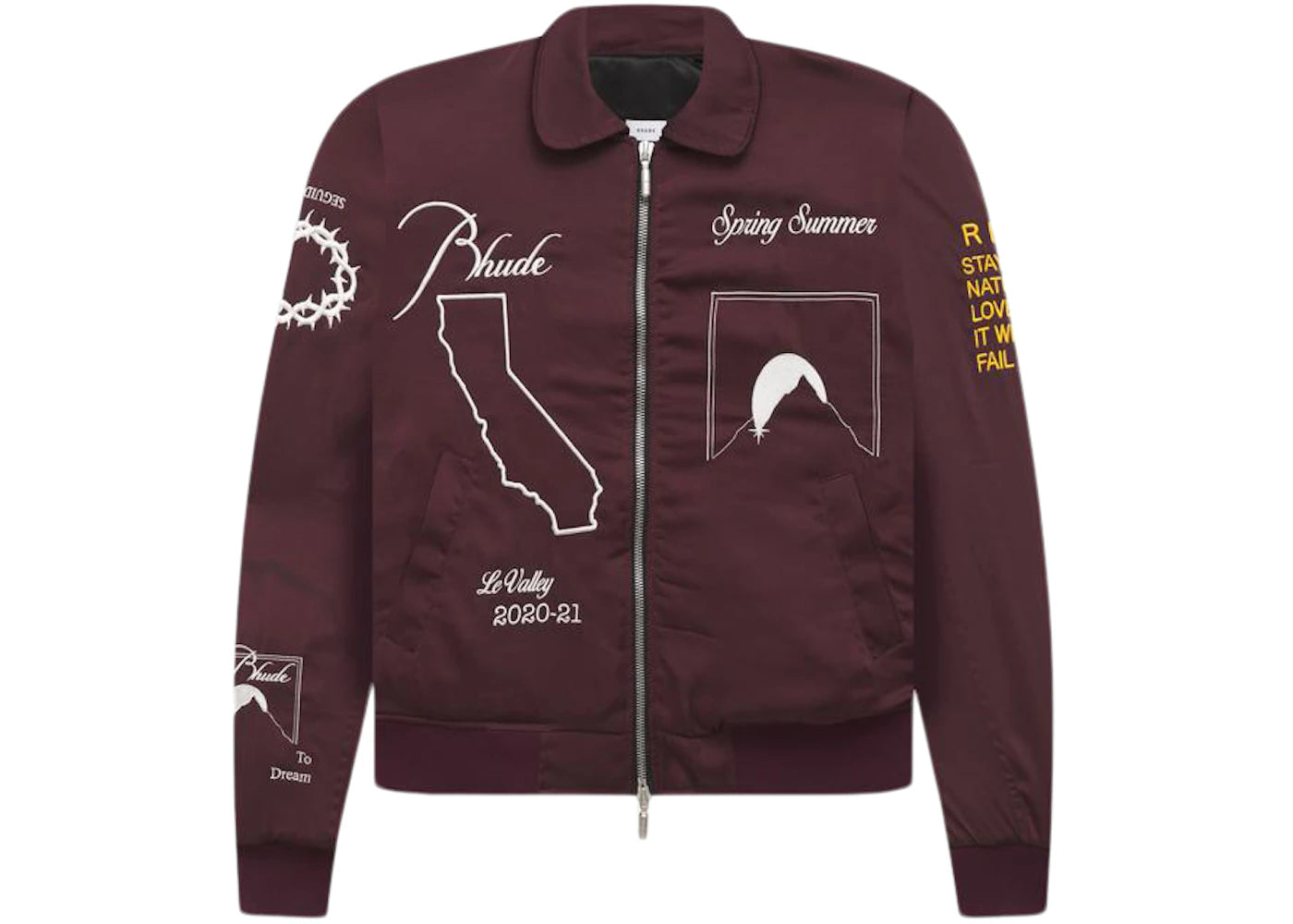 Rhude Signal Bomber Jacket Maroon