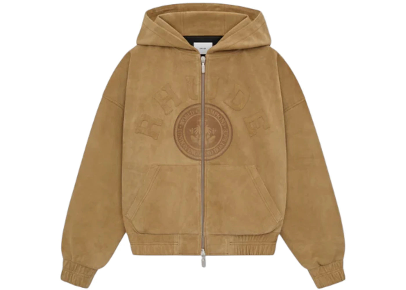 Rhude Suede Crest Hoodie Brown