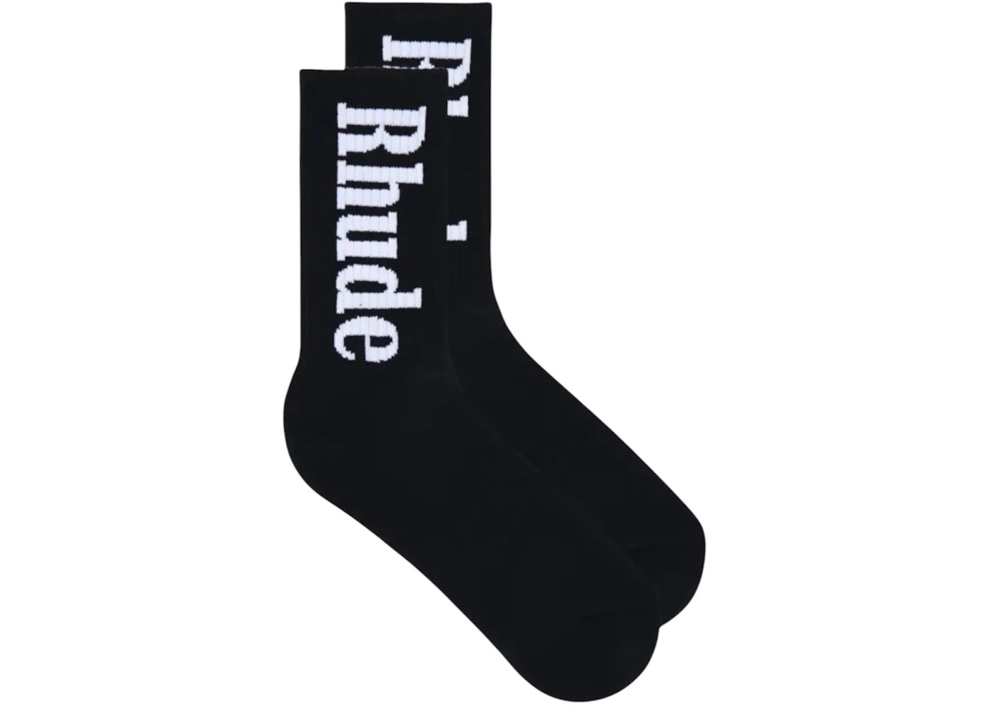 Rhude Vertical Logo Socks Black/White