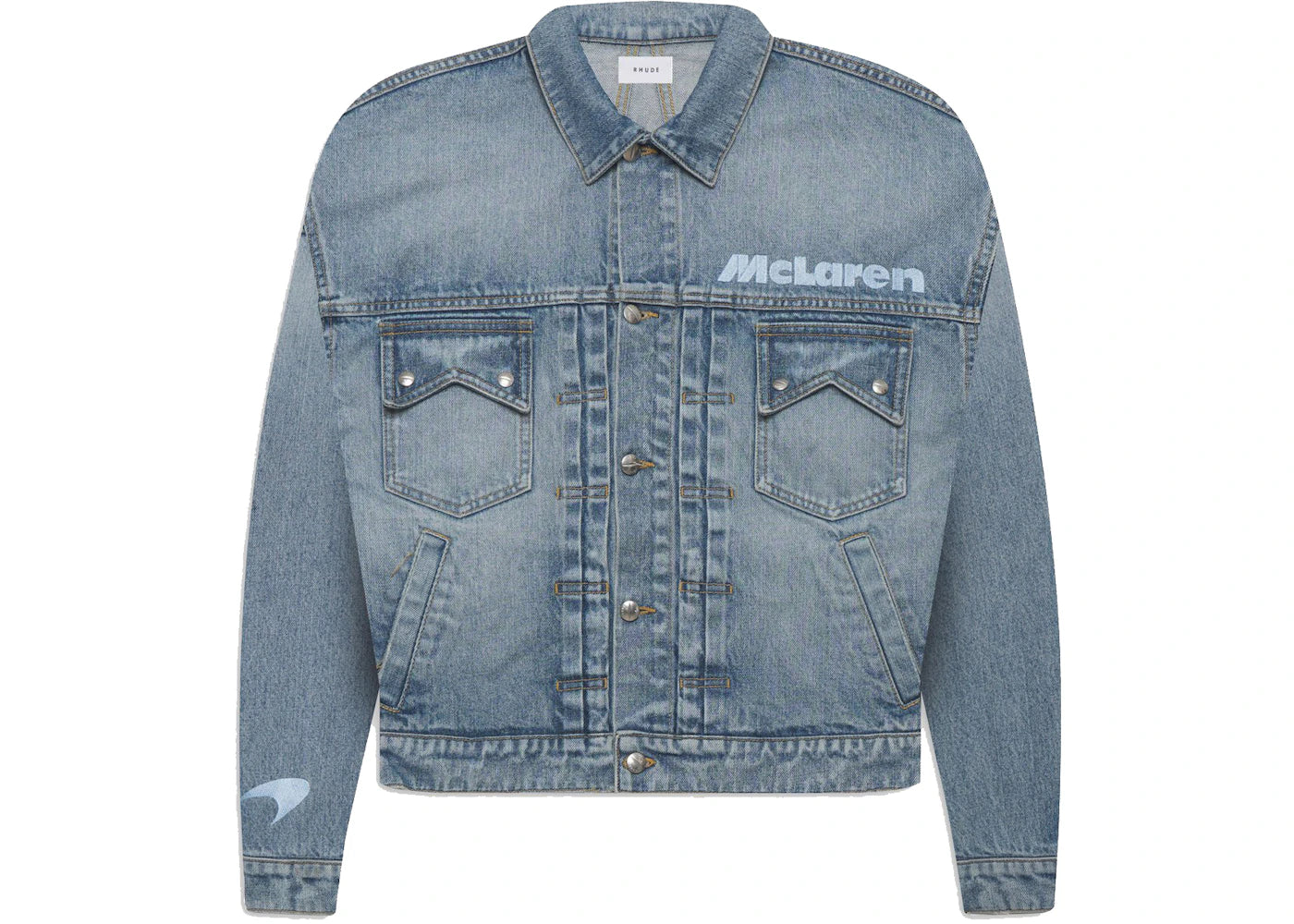 Rhude x McLaren Denim Embroidered Jacket Blue