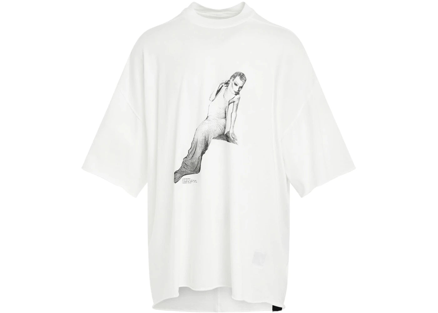 Rick Owens Bunny Print T-shirt Milk/Black