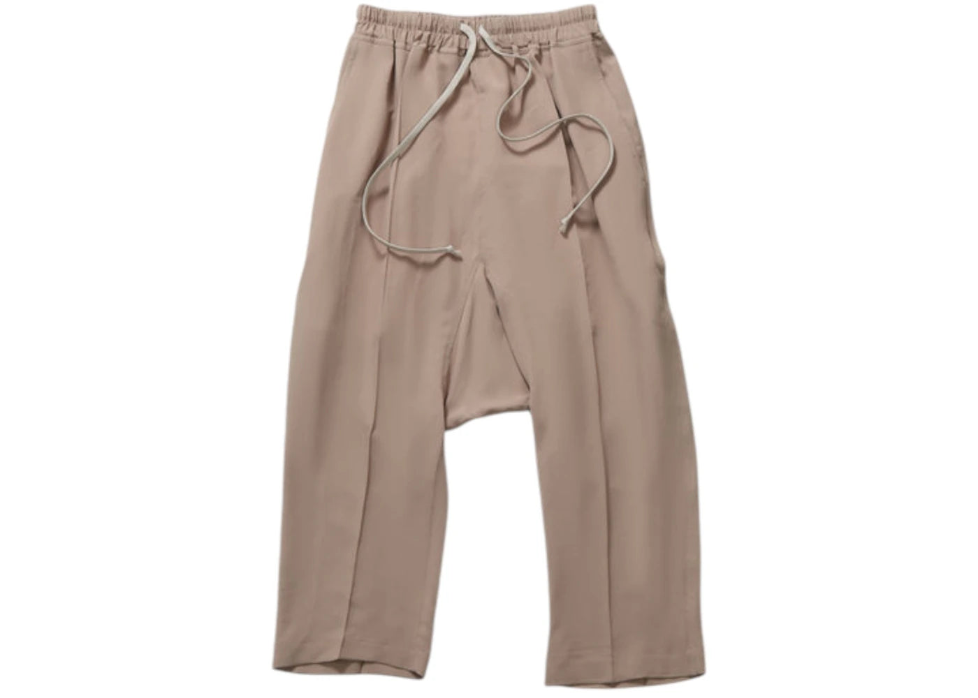 Rick Owens Crepe Drawstring Cropped Pants Celadon