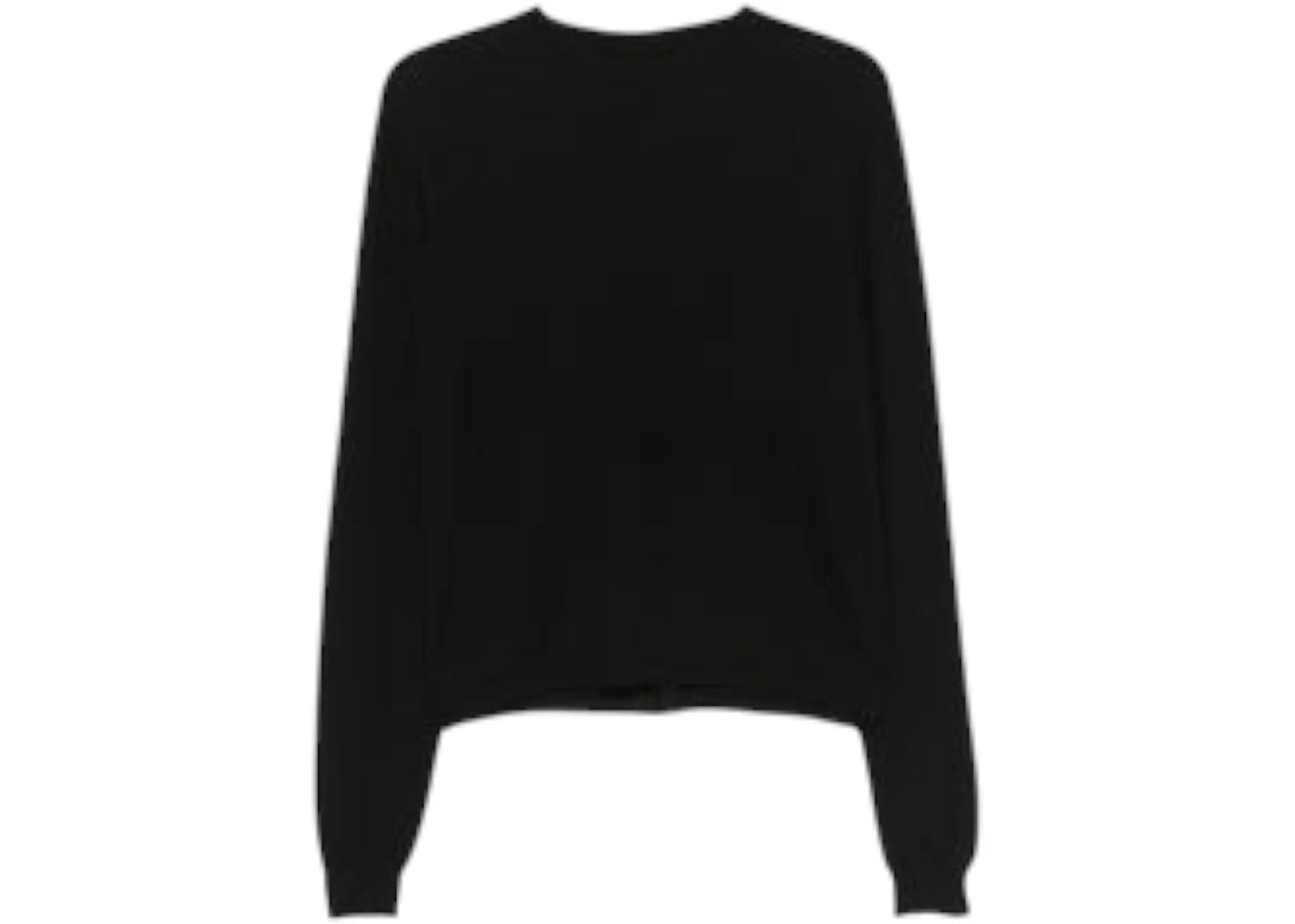 Rick Owens Cropped Biker Round Neck Sweater Black