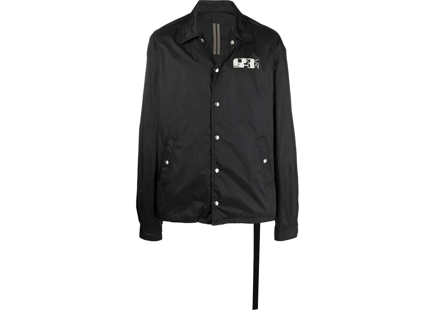 Rick Owens DRKSHDW Logo Print Snap Front Jacket Black
