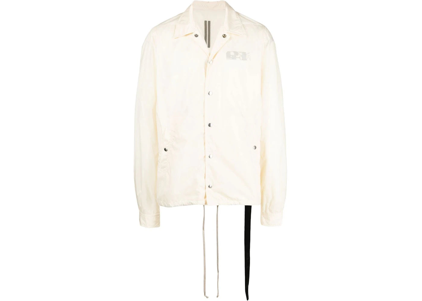 Rick Owens DRKSHDW Logo Print Snap Front Jacket Natural