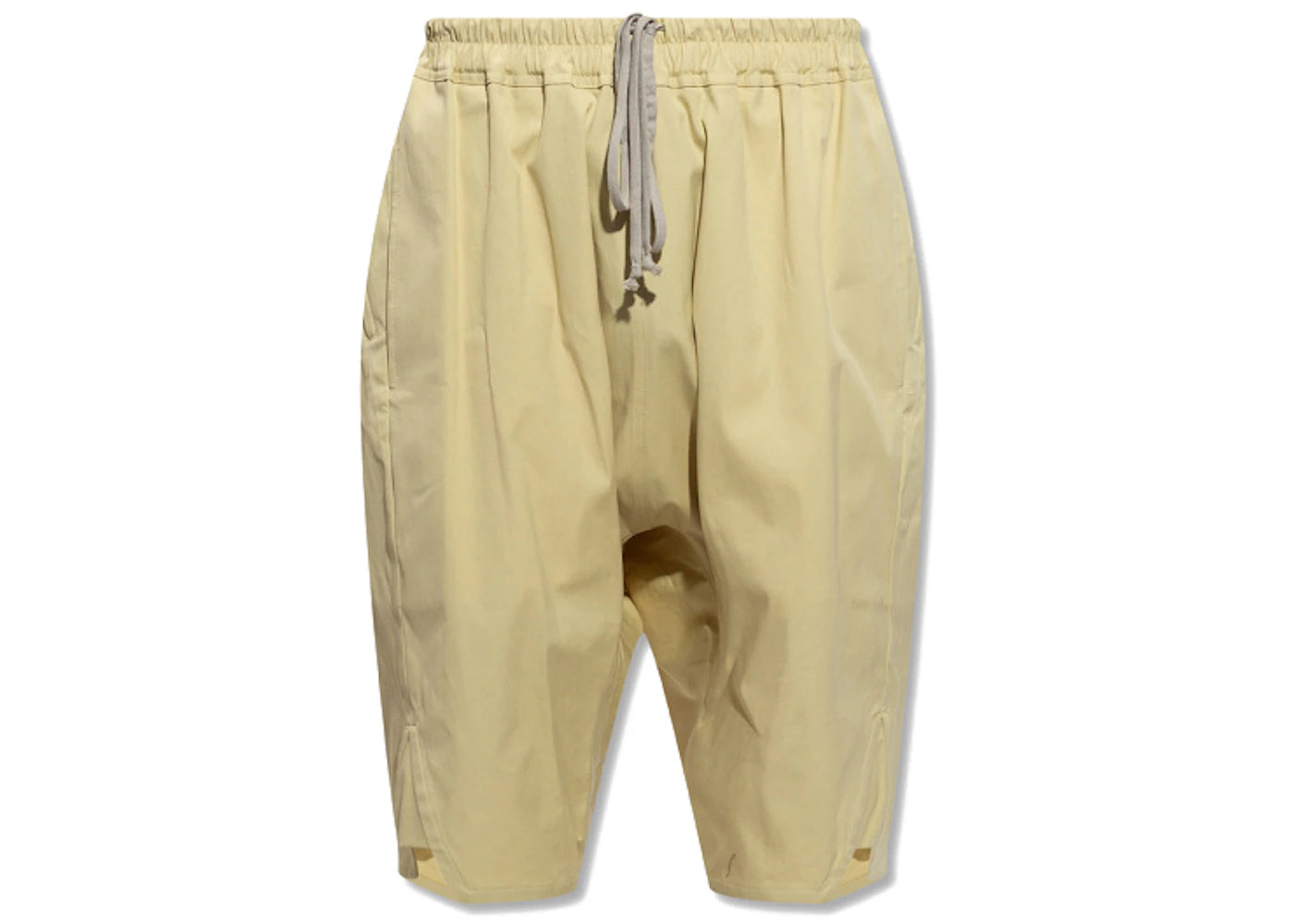 Rick Owens Drawstring Cotton Banding Shorts Beige