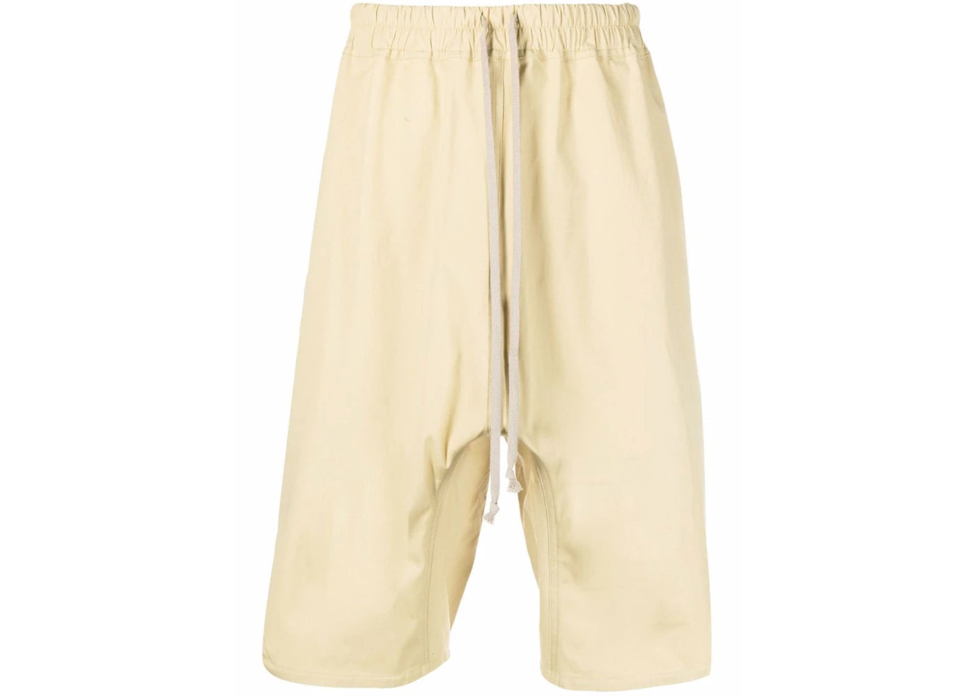 Rick Owens Drawstring Waist Drop Crotch Shorts Yellow