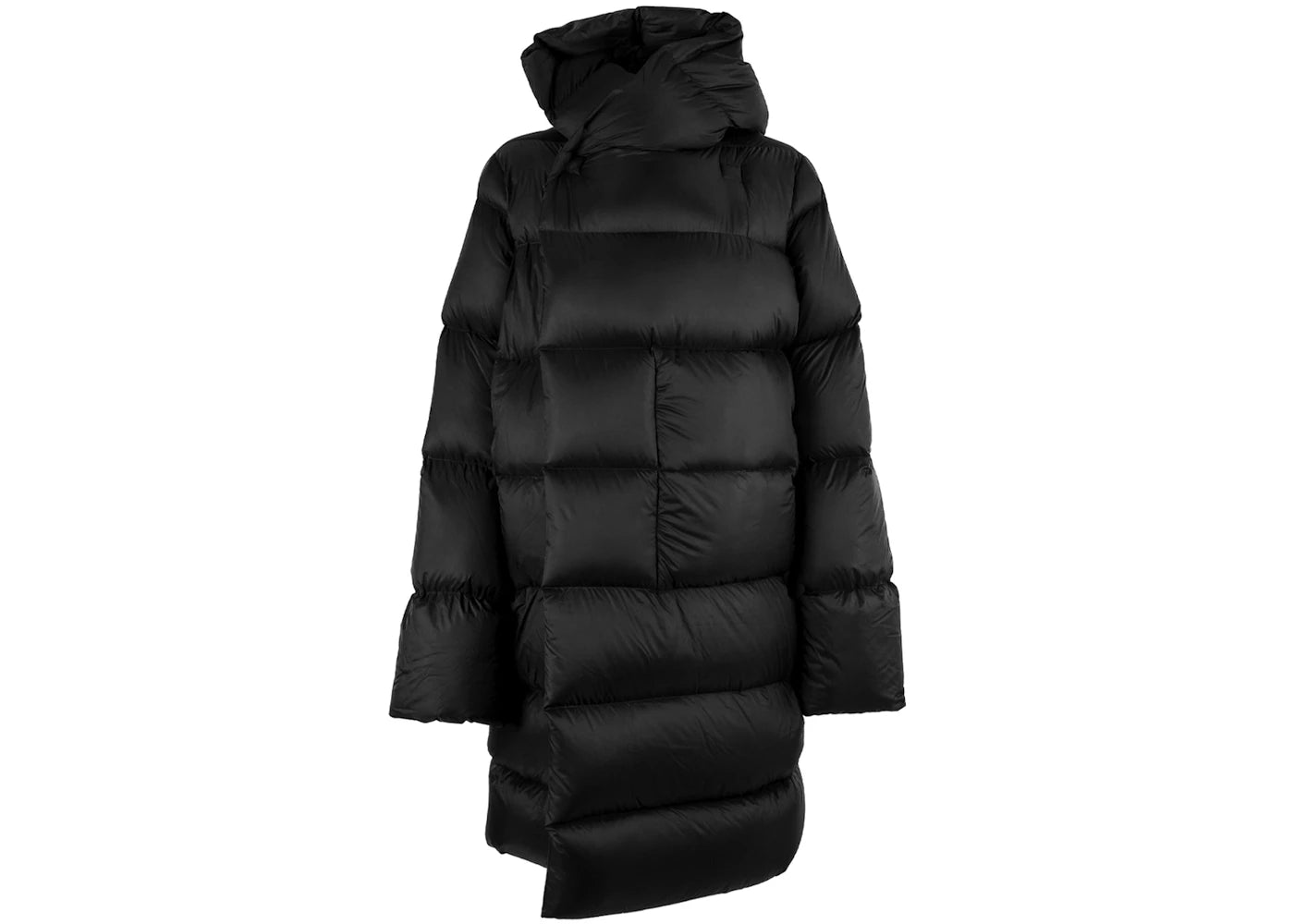 Rick Owens Hooded Liner Long Down Jacket Black