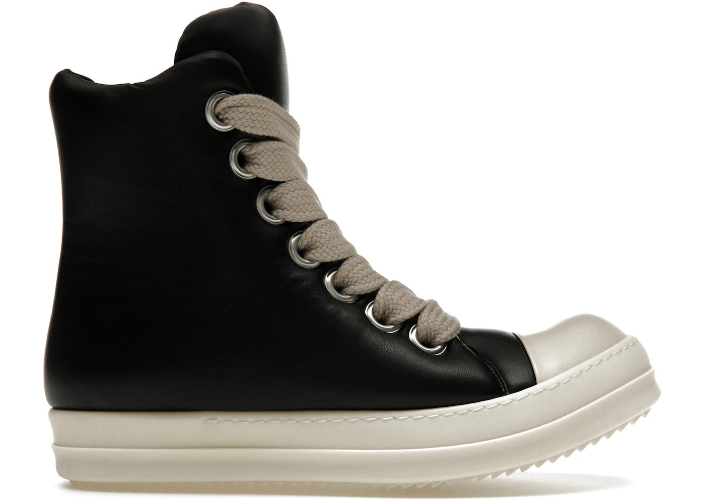 Rick Owens Jumbo Lace Padded Sneaks Black Milk