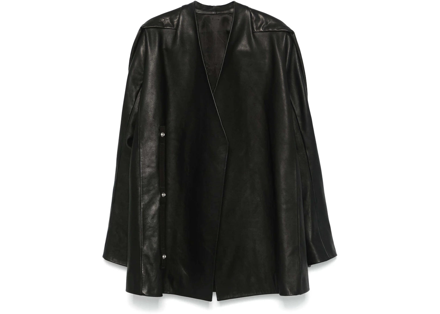 Rick Owens Leather Officer Jacket Black