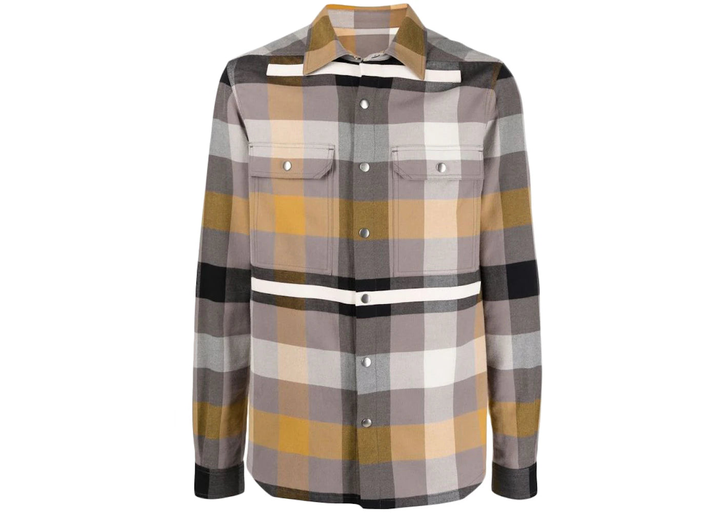 Rick Owens Plaid Print L/S Outer Shirt Jacket Yellow