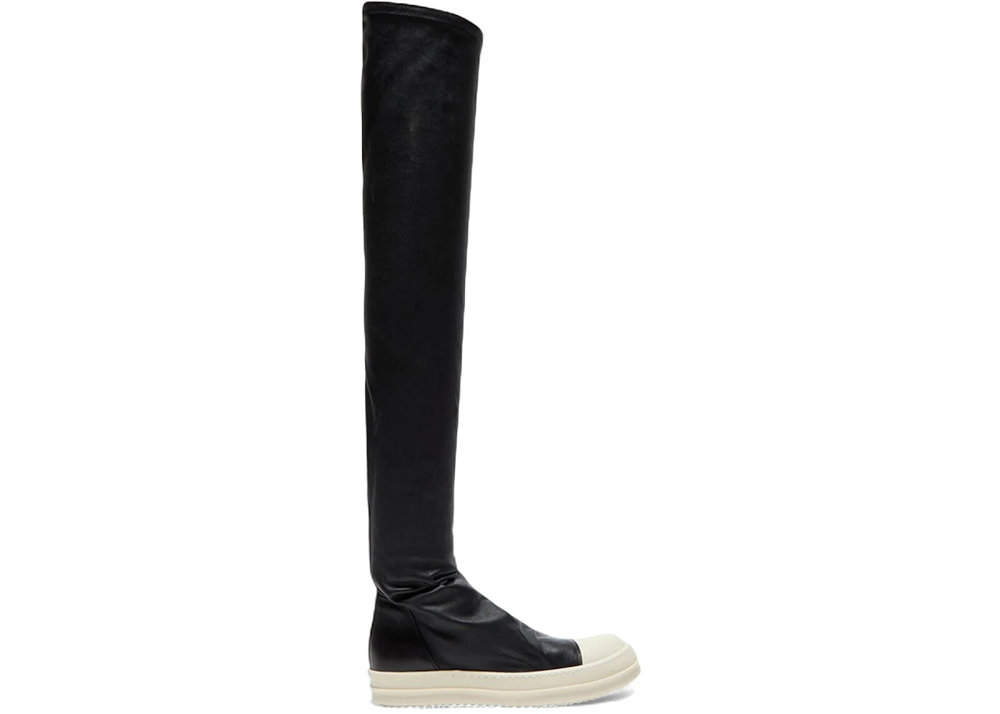 Rick Owens Stivali Pelle High Stocking Sneaks Black Milk (Women's)