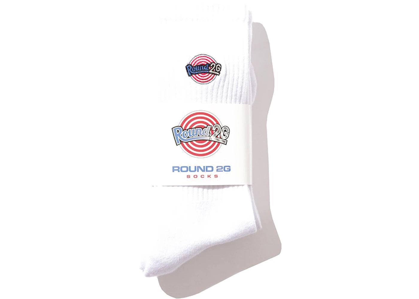 Round Two x 2G Logo 2Pack Socks White