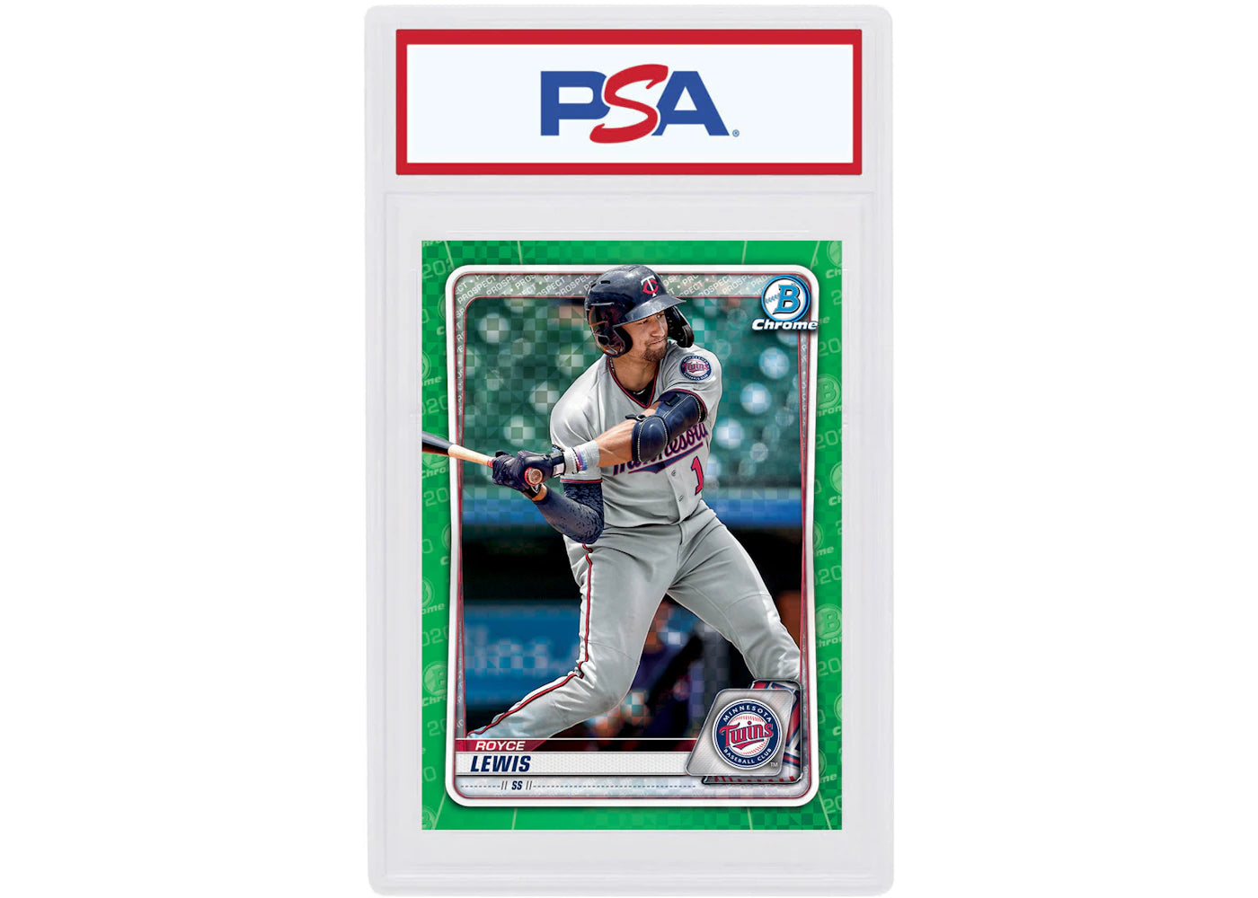 Royce Lewis 2020 Bowman Chrome X Green X-Fractor /31 #BCP-195 (PSA or BGS Graded)