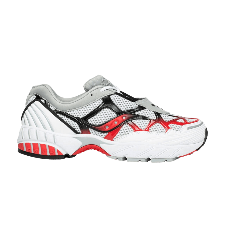 Saucony Grid Web White Grey Red