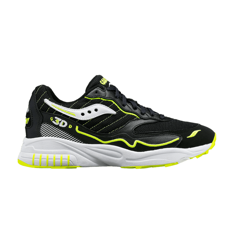 Saucony 3D Grid Hurricane Black Acid Yellow