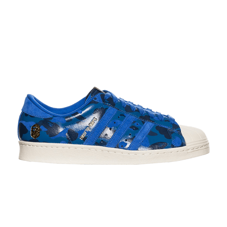 adidas Superstar 80s Undefeated Bape Blue Camo