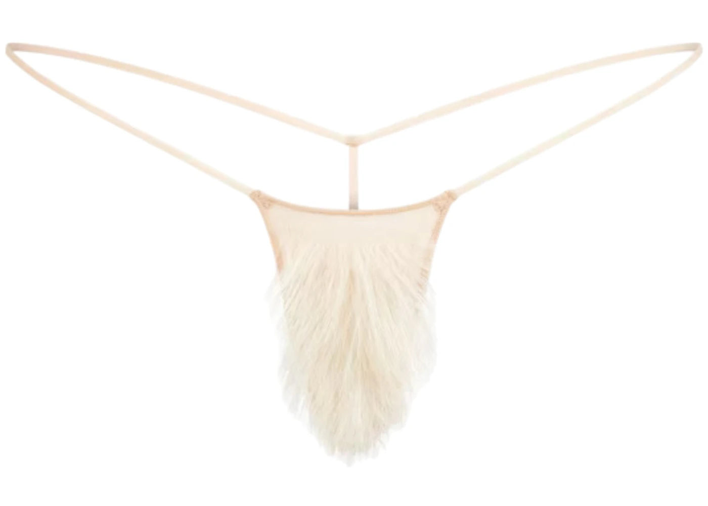 SKIMS Faux Hair Micro String Thong Clay Blonde Straight