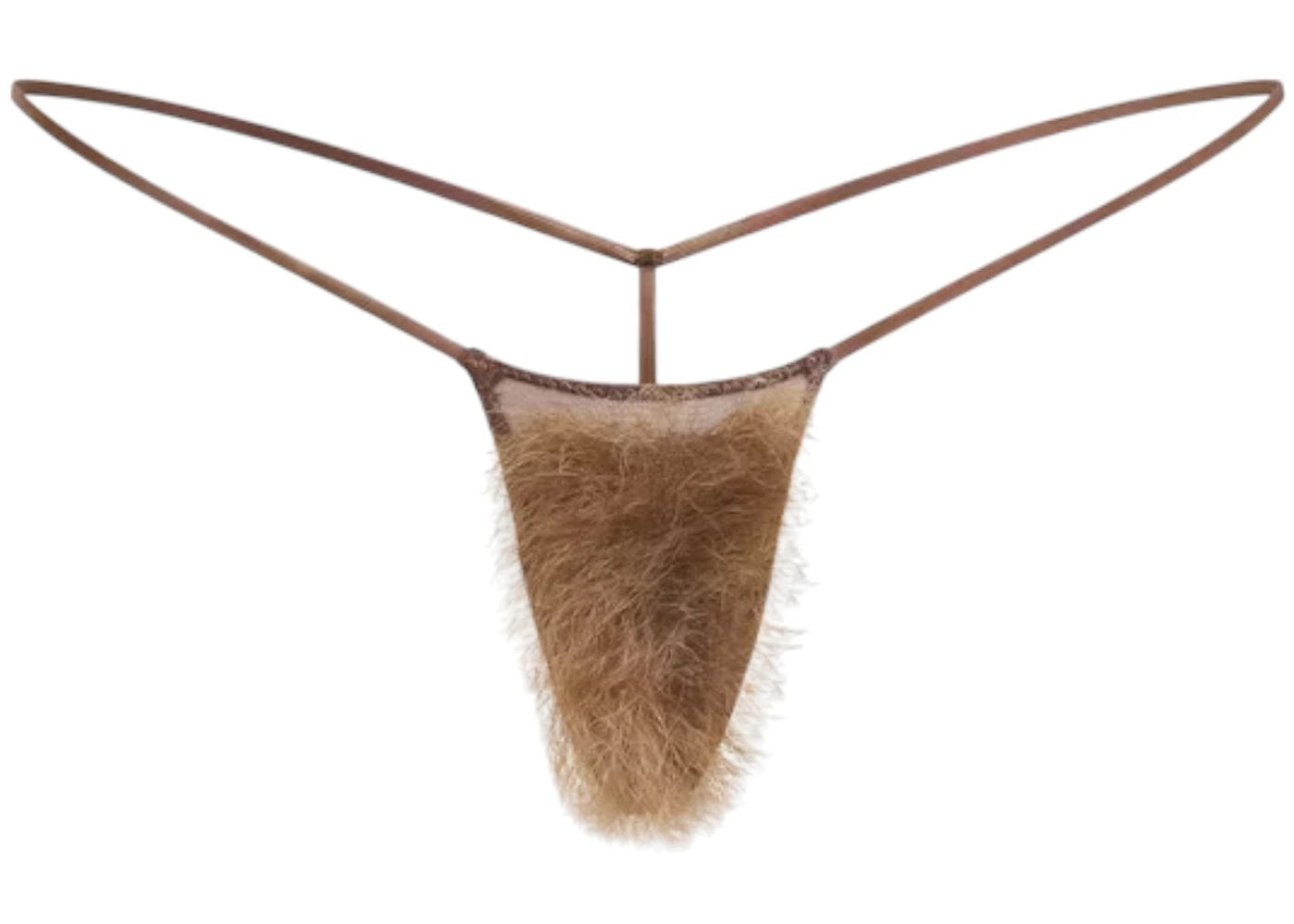 SKIMS Faux Hair Micro String Thong Cocoa Brown Straight
