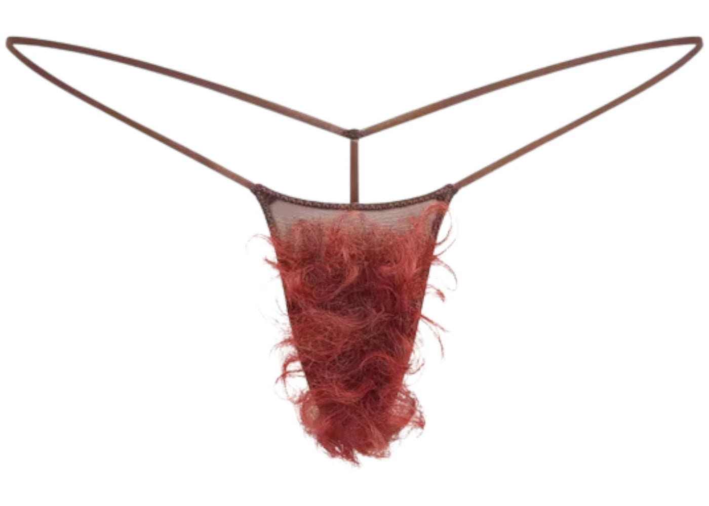 SKIMS Faux Hair Micro String Thong Cocoa Ginger Curly