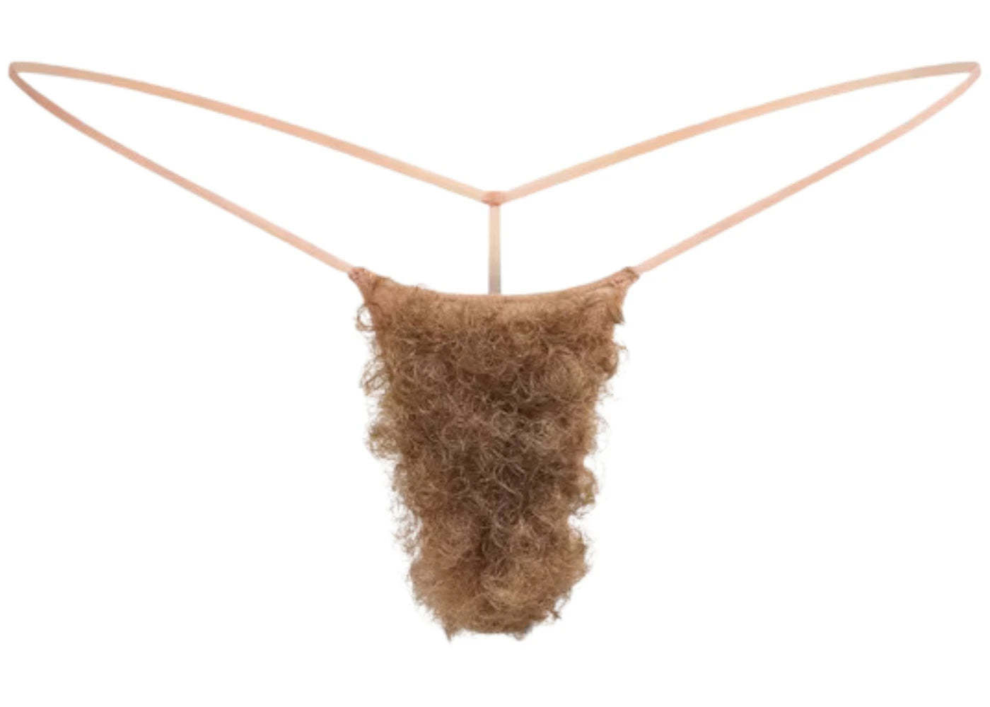 SKIMS Faux Hair Micro String Thong Sienna Brown Curly