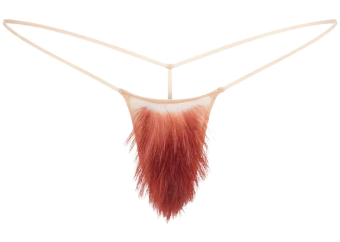 SKIMS Faux Hair Micro String Thong Sienna Ginger Straight