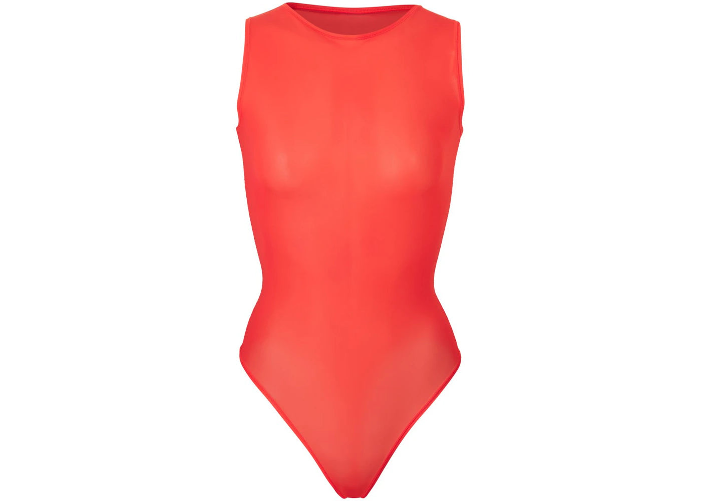 SKIMS Jelly Sheer Crew Neck Bodysuit Poppy