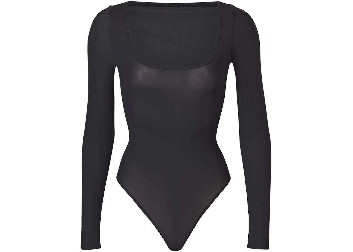SKIMS Jelly Sheer Long Sleeve Bodysuit Onyx