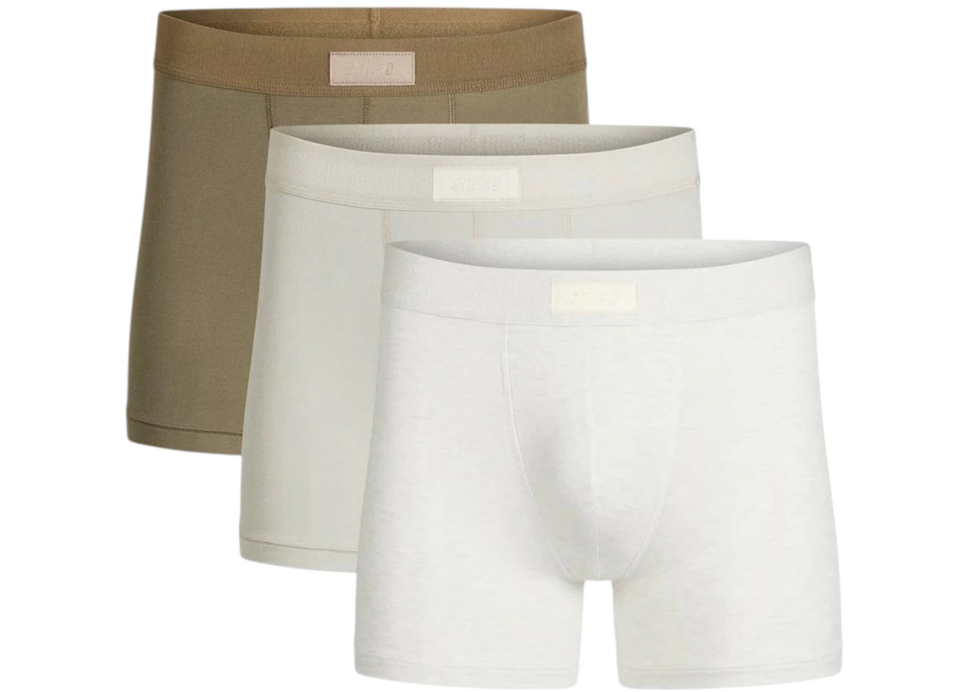 SKIMS Men's 3" Cotton Boxer Brief (3 Pack) Army Multicolor