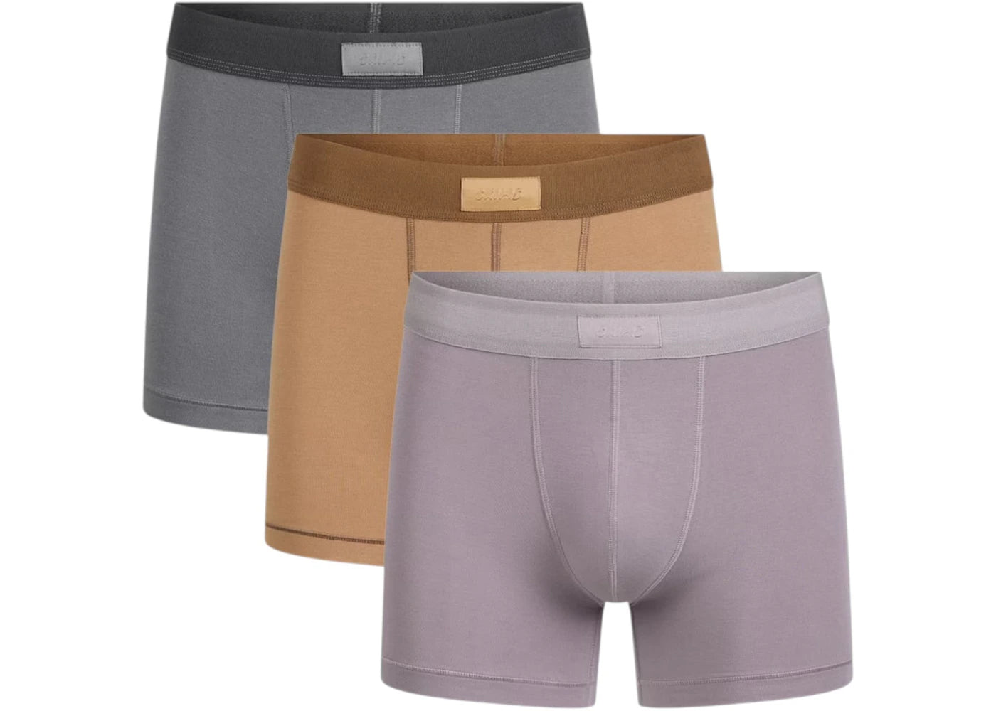 SKIMS Men's 3" Cotton Boxer Brief (3 Pack) Russet Multicolor