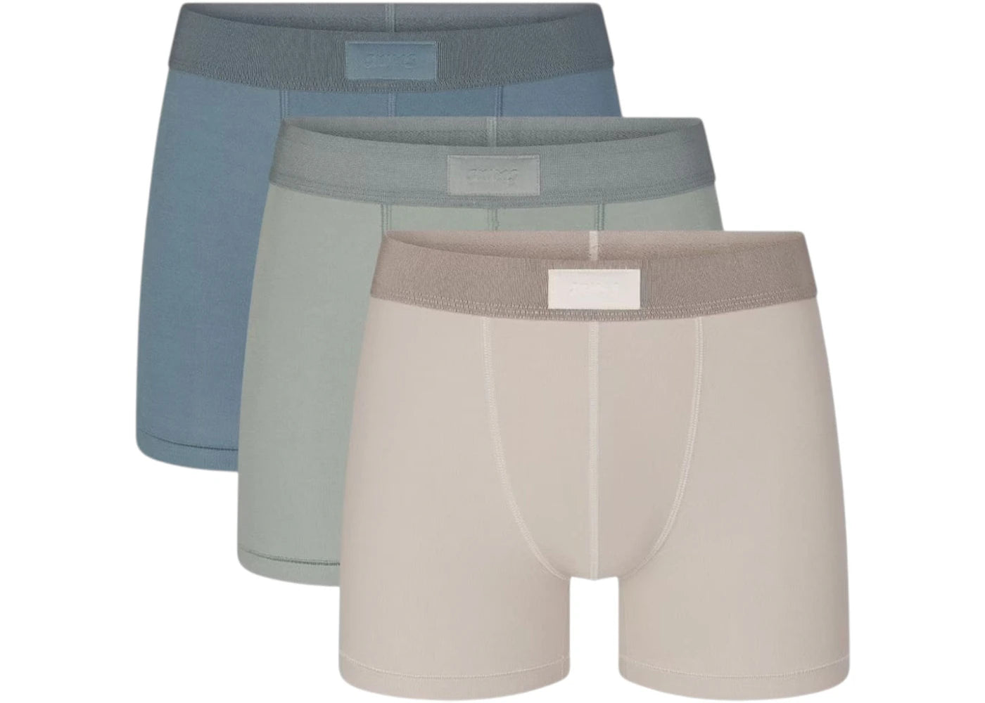 SKIMS Men's 3" Cotton Boxer Brief (3 Pack) Stone Multicolor