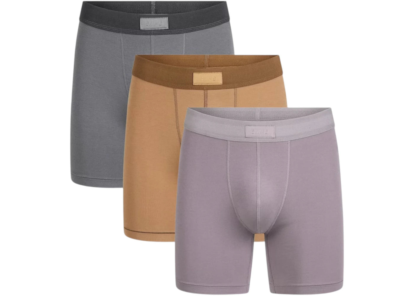 SKIMS Men's 5" Cotton Boxer Brief (3 Pack) Russet Multicolor
