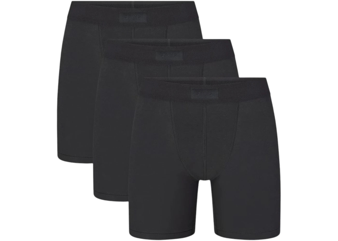 SKIMS Men's 5" Cotton Boxer Brief (3 Pack) Onyx