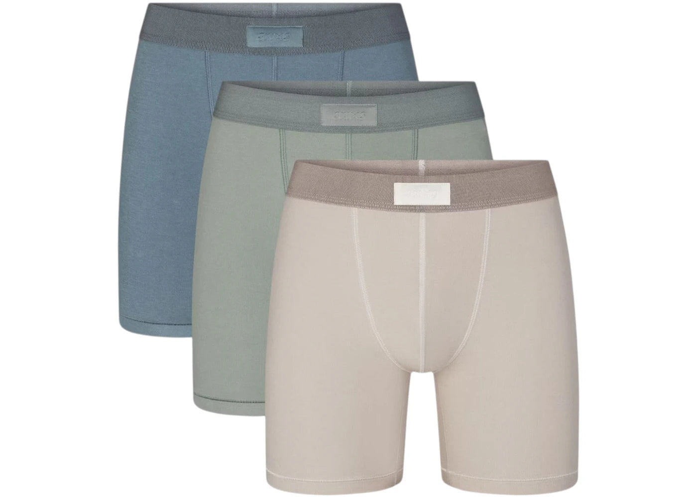 SKIMS Men's 5" Cotton Boxer Brief (3 Pack) Stone Multicolor