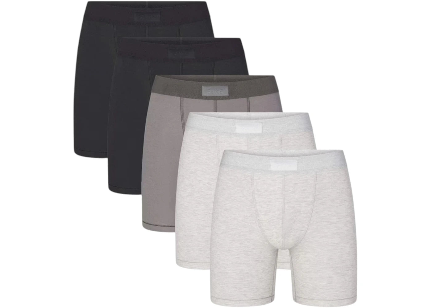 SKIMS Men's 5" Cotton Boxer Brief (5 Pack) Heather Multicolor