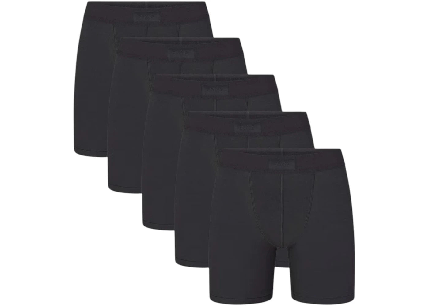 SKIMS Men's 5" Cotton Boxer Brief (5 Pack) Onyx