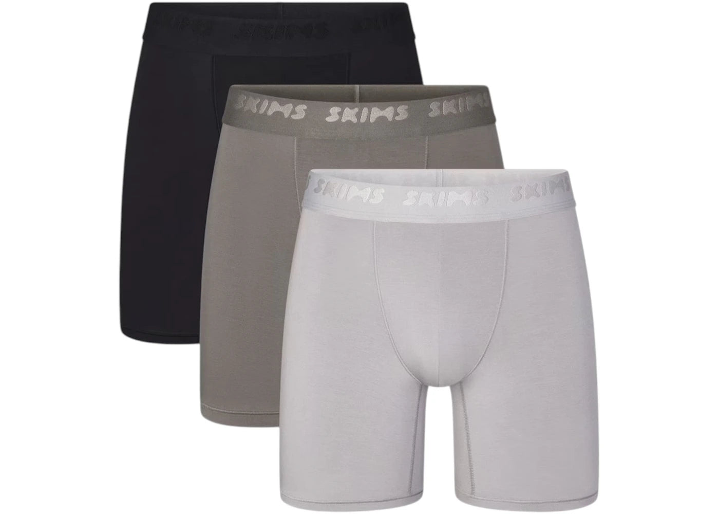 SKIMS Men's 5" Stretch Boxer Brief (3 Pack) Gunmetal Multicolor