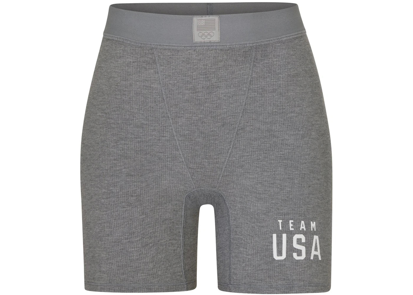 SKIMS Olympic Capsule Rib Boxer Heather Grey