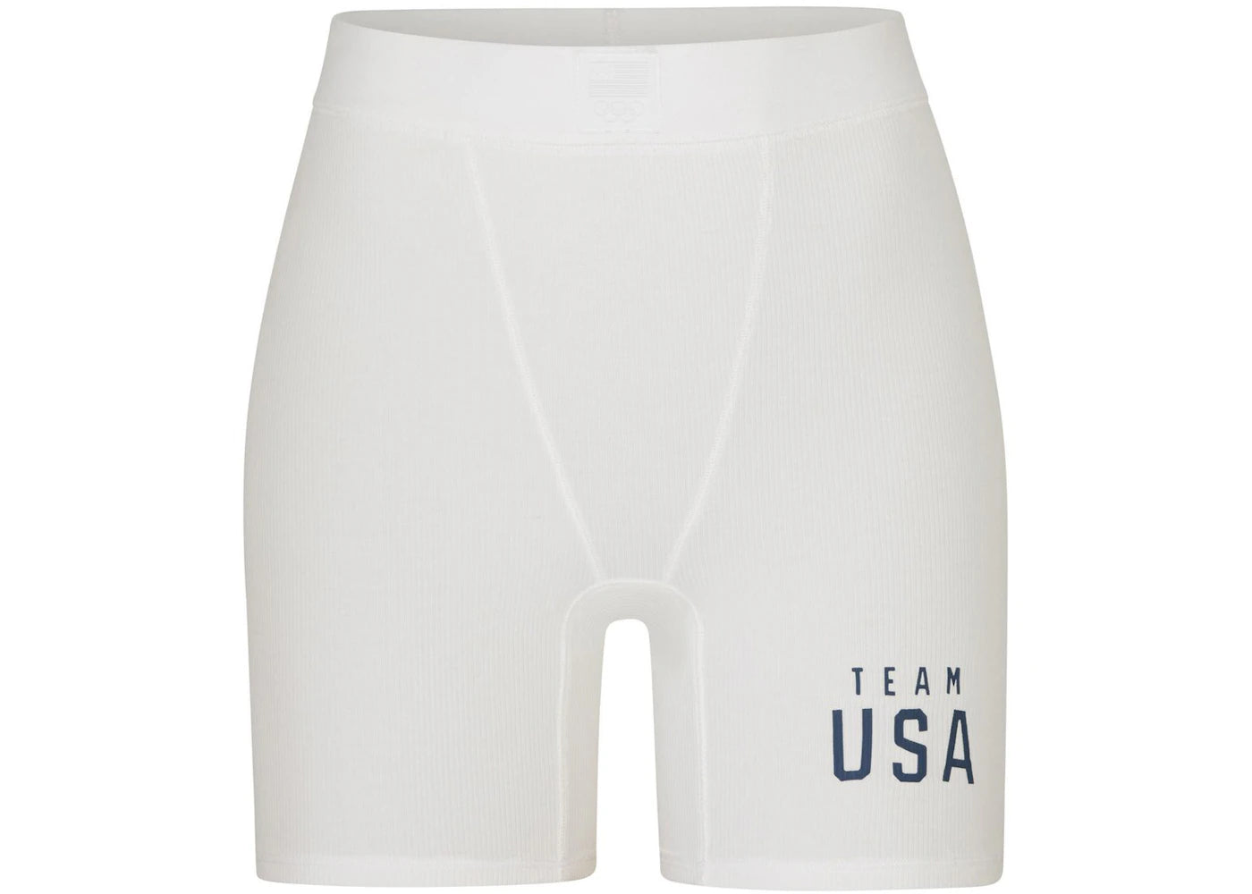 SKIMS Olympic Capsule Rib Boxer White