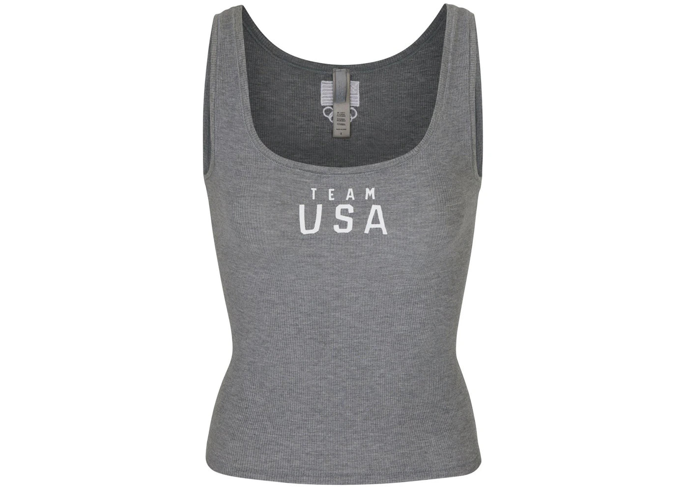 SKIMS Olympic Capsule Rib Scoop Tank Heather Grey