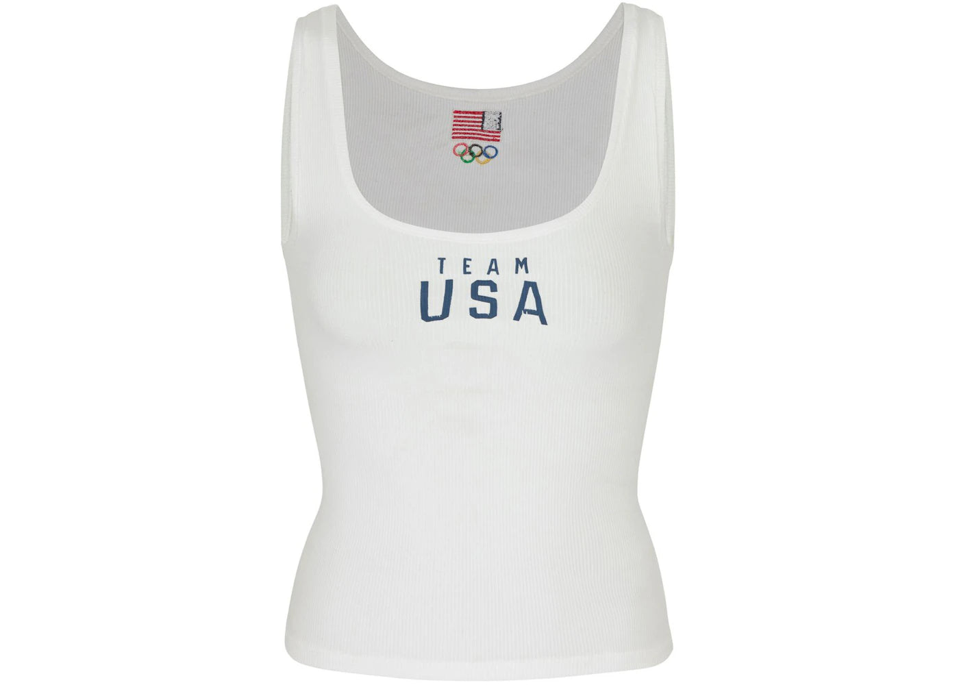 SKIMS Olympic Capsule Rib Scoop Tank White