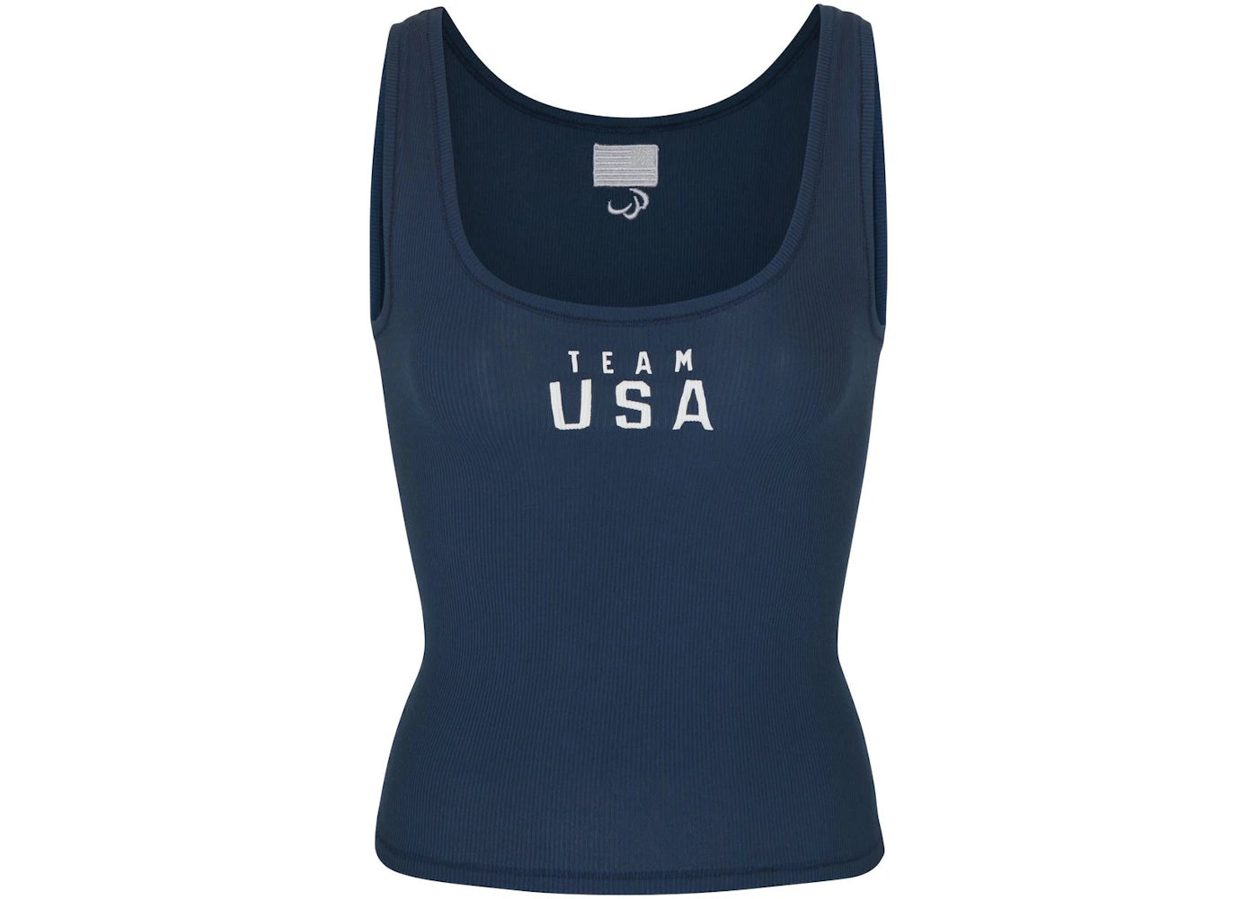 SKIMS Paralympic Capsule Rib Scoop Tank Navy