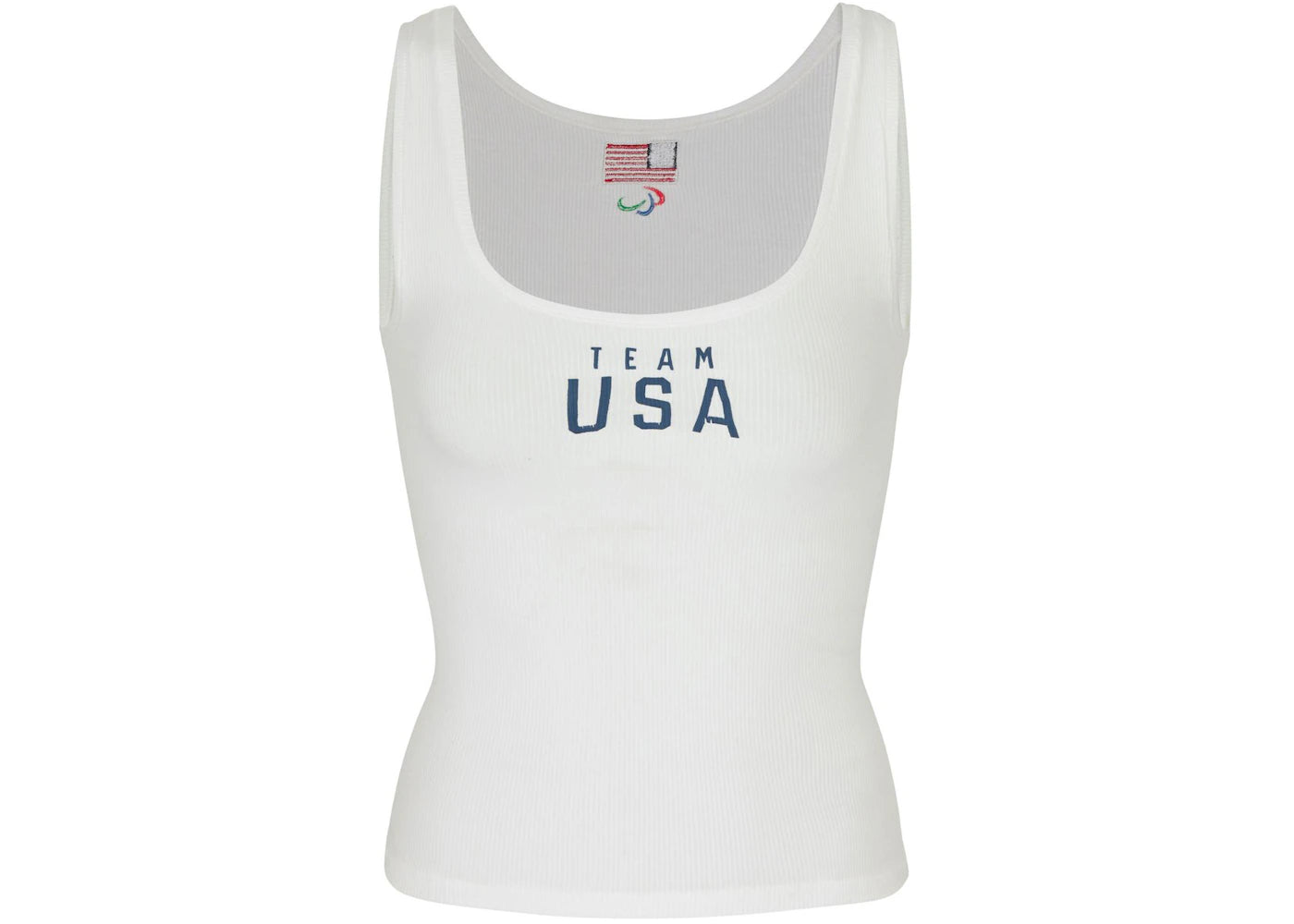 SKIMS Paralympic Capsule Rib Scoop Tank White