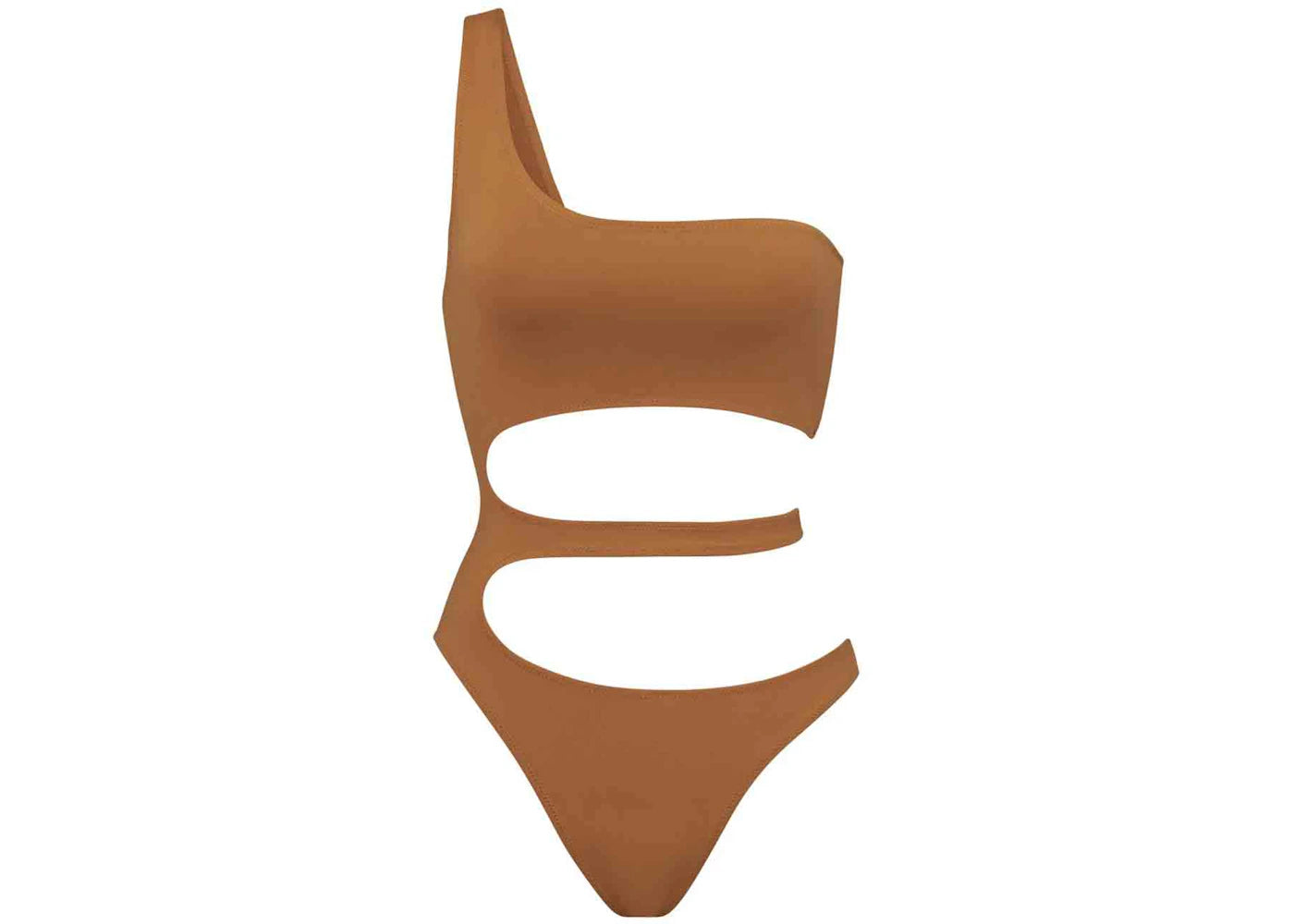 SKIMS Swim One Shoulder Monokini Almond