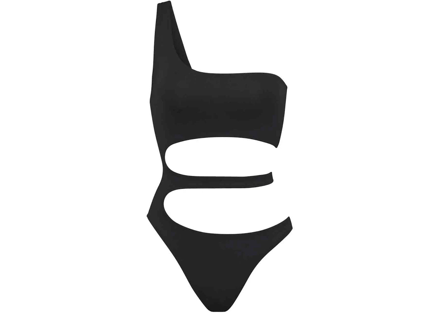 SKIMS Swim One Shoulder Monokini Onyx