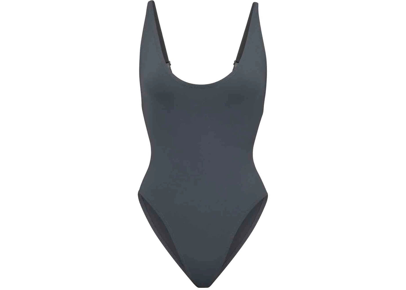 SKIMS Swim Scoop Neck One Piece Gunmetal