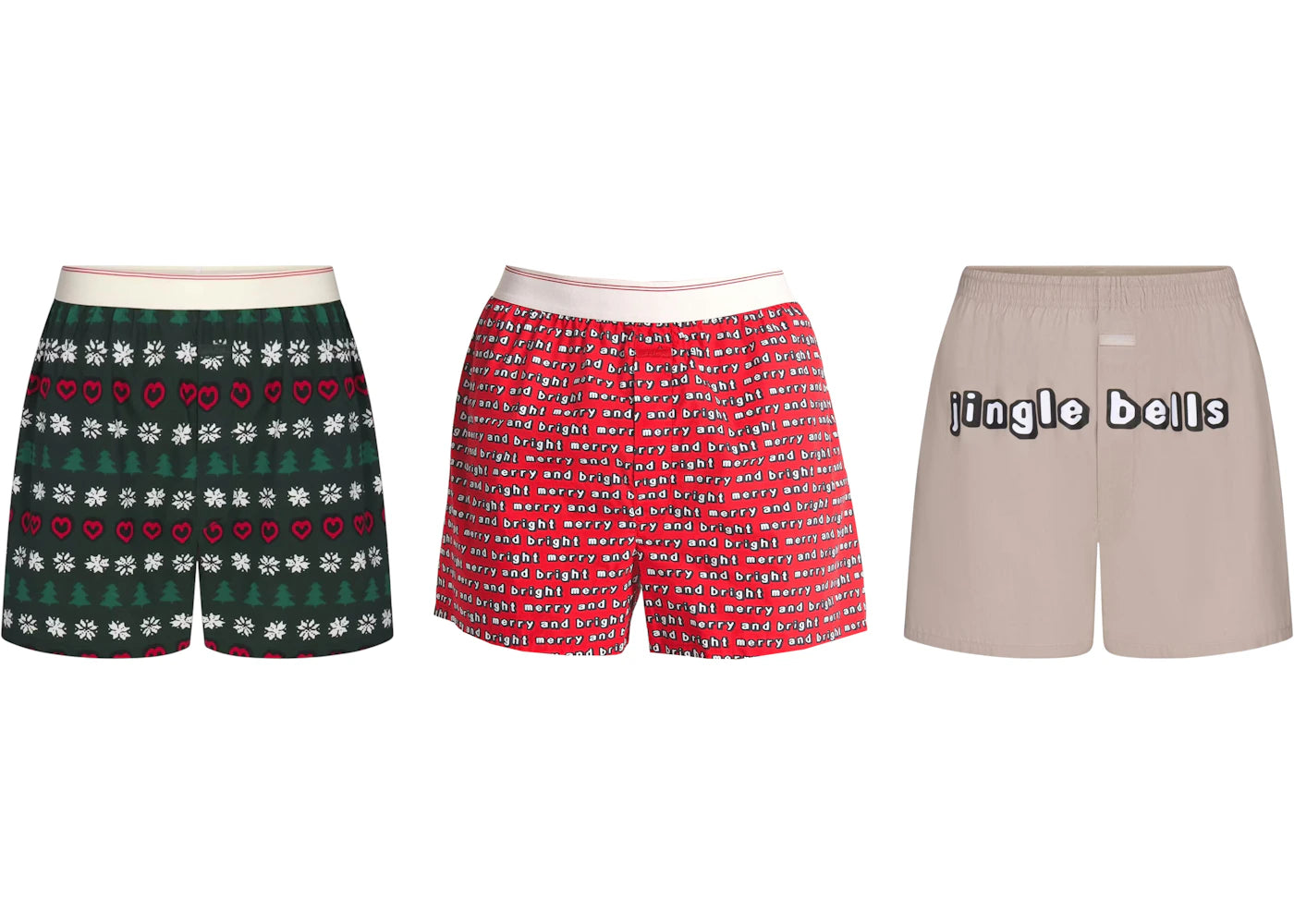 SKIMS x Cactus Plant Flea Market Cotton Poplin Jingle Bell Boxer (3 Pack) Multicolor